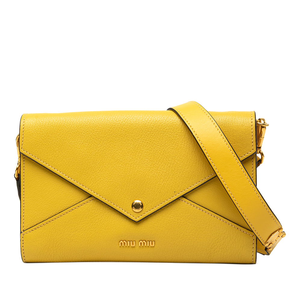 Pre-Loved Miu Miu Goatskin Madras Envelope Crossbody